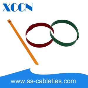 Buy cheap Long Red Plastic Coated Stainless Steel Cable Ties Lock Mount Wire Rope from wholesalers