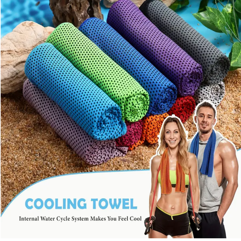 Cooling Fabric Microfiber Gym Towel with Plain Solid Color and Modern Minimalist