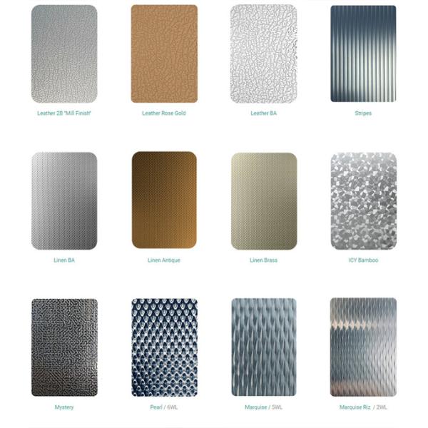 Pvd Color Coating Embossed Stainless Steel Sheet 201 304 4*8ft For Decorative Wall Panels