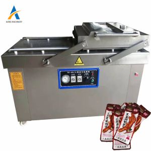 3KW Meat Processing Machines Double Chamber Vacuum Sausage Packaging Machine