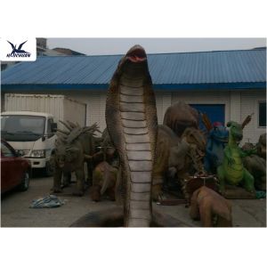 Artificial Waterproof Animatronic Animals Snake Statues With Mouth Open And