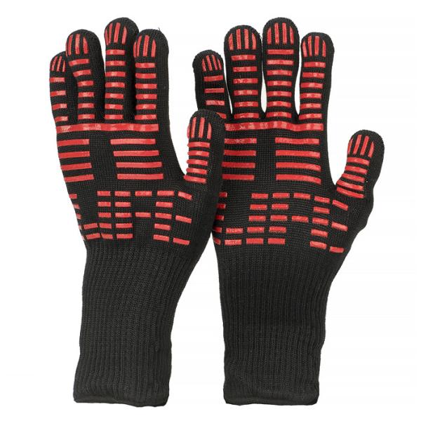 Quality EN407 Heat Resistant BBQ Gloves , Silicone Baking Gloves OEM / ODM Service for sale