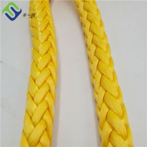 70mm*220m Yellow Color 12 Strand Braided UHMWPE Rope UV Resistance Marine Rope