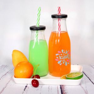 Buy cheap 500ml Clear Juice Bottle Airtight Glass Juice Containers Decal Printing from wholesalers