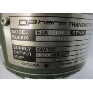 YOKOGAWA EJA110A-DMS4B-92EA/FF1/D1/K2 24VDC 2000PSI NSNP Style S1 Pressure