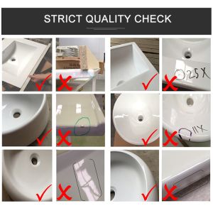 Buy cheap Rectangular Glazed Ceramic Undermount Bathroom Vanity Sink 3 Layered 400mm from wholesalers