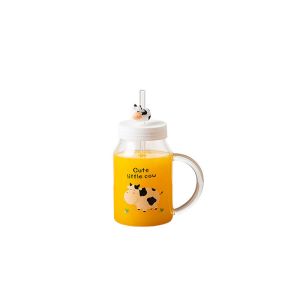 Buy cheap Heat Resistant Transparent 560ml Milk Juice Glass Bottle With Straw from wholesalers