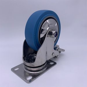 Buy cheap 5 Inch Locking Caster Wheels Blue TPR Rubber Tread from wholesalers