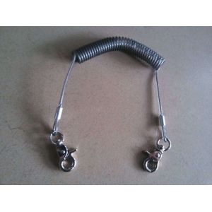 Buy cheap 0.8 Steel Wire Inside Best PU Jacket Spring Coiled Protective Lanyard Tether w/Custom Logo Tag from wholesalers