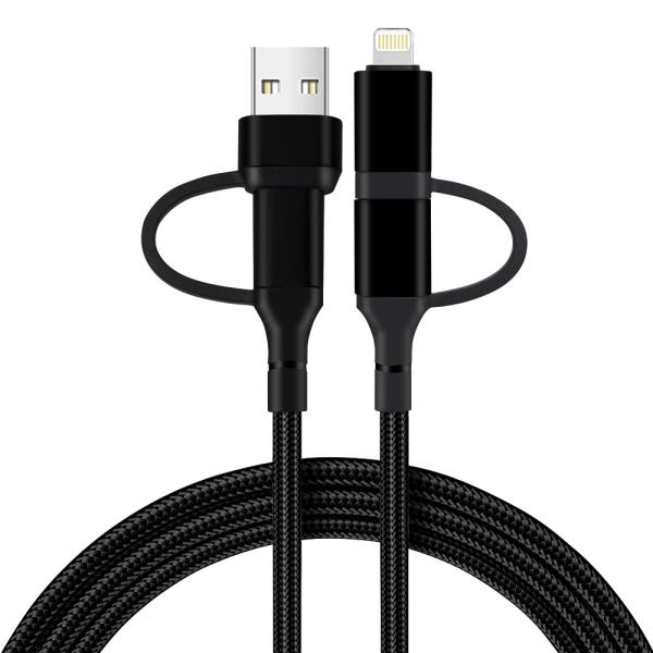 Quality Customized Multi Function Fast Data Transfer Cable 1M USB A / Type C To Lightning / Type C for sale