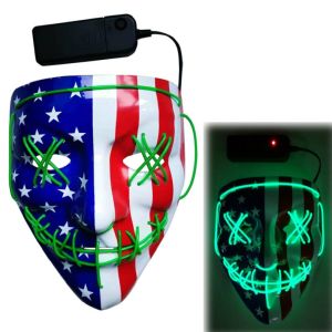 Buy cheap American Flag Pattern Halloween LED Face Mask 3 Flashing Modes from wholesalers