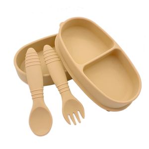 Buy cheap 100% Food Grade Silicone Baby Cutlery 2 In 1 Bento Lunch Box With Spoon And Fork from wholesalers