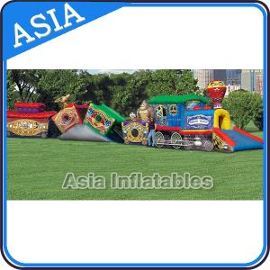 Buy cheap PVC Tarpaulin Circus Train Inflatable Theme Park High Durability from wholesalers
