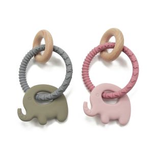 China Diameter 8cm Silicone Teething Rattle on sale