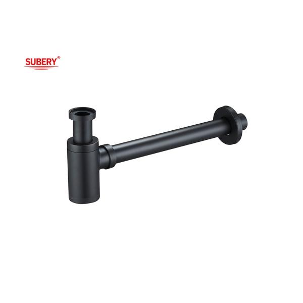 Quality Matt Black Siphon Bathroom OEM Lavatory Sink Drains For Wash Basin Zinc Bottle Trap for sale