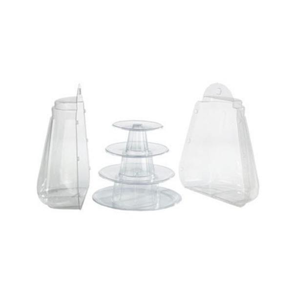 Quality 4-Layer Clear Smaller Plastic Macaron Tower Party Favor Boxes for sale