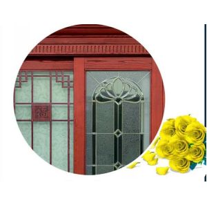 Buy cheap Red  Carve patterns solid Wooden Automatic telescoping sliding doors from wholesalers