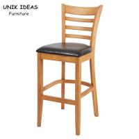 Buy cheap Wooden Cafe Bar Stools With Backs Retro Industrial 65cm 25.59
