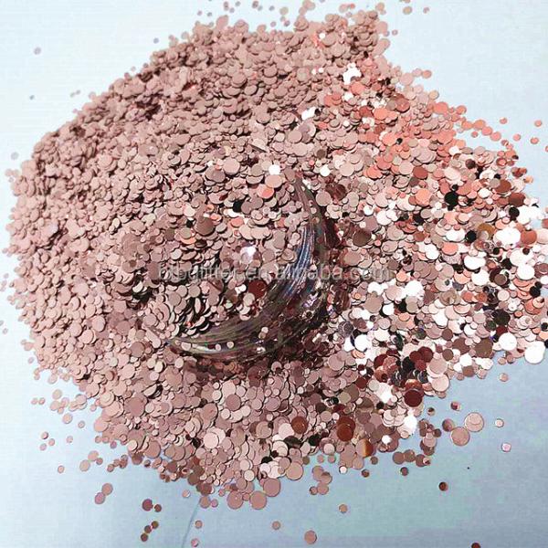 Die Cutting Printing Rose Gold Glitter Nails Decoration with 365 Colors and Sale