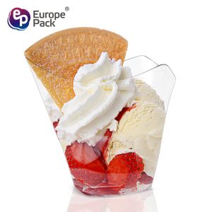 Party supplies tableware 186ml clear unique disposable dessert cup