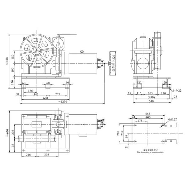 Elevator geared traction machine