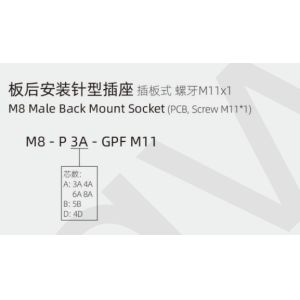 Buy cheap Industrial Grade M8 Male Back Mount Socket(PCB,Screw M11*1) IP67 from wholesalers