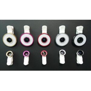 6 in 1 LED Night Using Selfie Sync Effect Micro Fisheye Wide Lens for Camera,