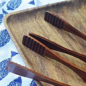 Buy cheap 27cm Wooden Cooking Utensils Appetizer Kimchi Salad Serving Tongs from wholesalers