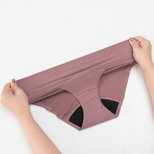 Solid Color Seamless Leak Proof Menstrual Panties 4 Layers Period Panties Tampon