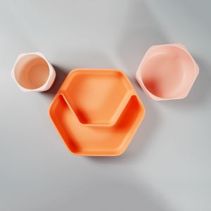 Buy cheap HEORSHE Non Slip Texture Hexagon Shaped Baby Plate And Bowl from wholesalers