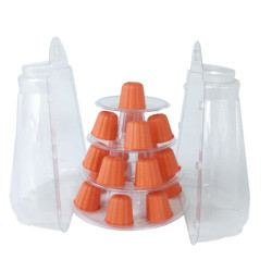 Clear Black 10 Tier Macaron Pyramid Tower Macaron Display Stand