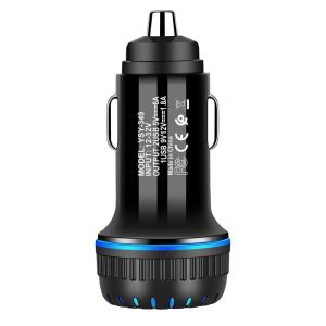 Buy cheap Portable 3.1A Dual Port Car Charger USB Adapter QC3.0 With Led 63*30mm from wholesalers