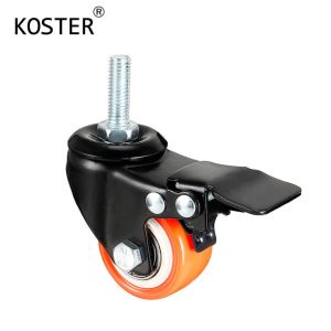 Orange Plastic PVC/PU Furniture Caster with Ball Bearing Top Plate Size 60*43/70
