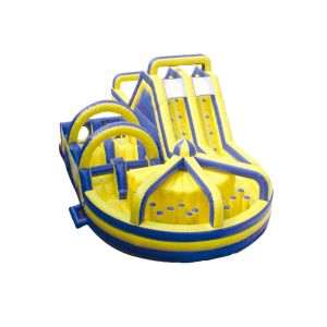 Buy cheap Yellow - Blue Inflatable Amusement Slide: Fun Playground Equipment from wholesalers