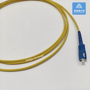 Buy cheap 2m SC UPC 3.0mm Yellow LSZH Jacket Stainless Steel Armored Patch Cord For Durable And Secure Network Connections from wholesalers