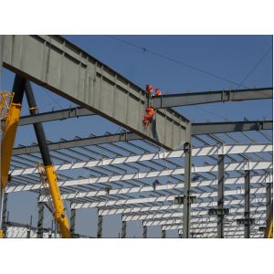 Buy cheap Waterproof 80*60*8M Prefab Steel Warehouse With PVC Window from wholesalers