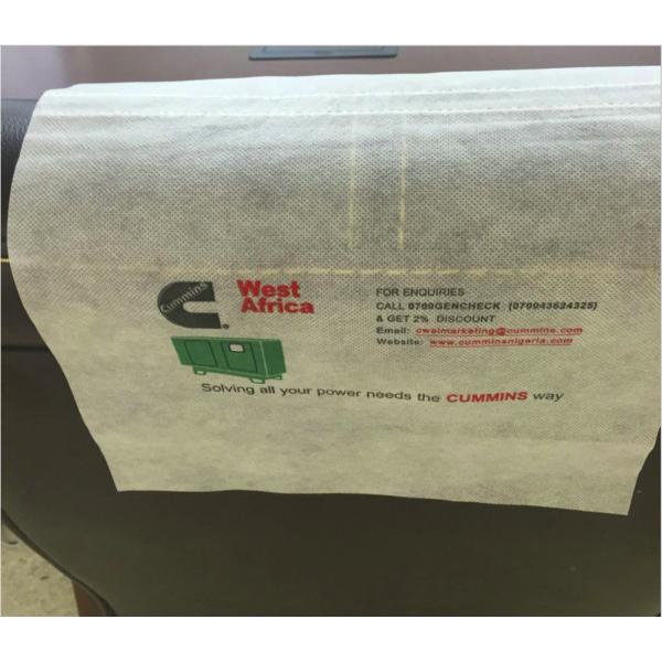 Buy cheap Disposable PP Non Woven Fabric Airline Headrest Cover With Advertisement from wholesalers