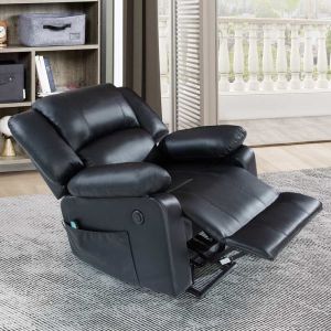 Buy cheap Power Lift Recliner Chair with Adjustable Massage Function & Heating System, Black Faux Leatherette from wholesalers