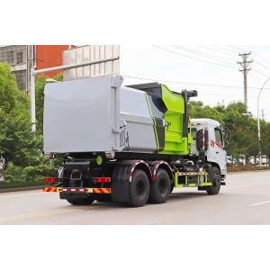 2024 Dongfeng 6x4 20CBM 25CBM Garbage Truck With Bin Hydraulic Hook Arm for Pure