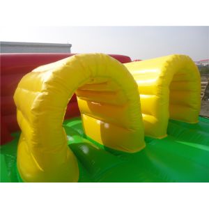 Customized Inflatable Water Parks Obstacle / Inflatable Water Slide With Pool