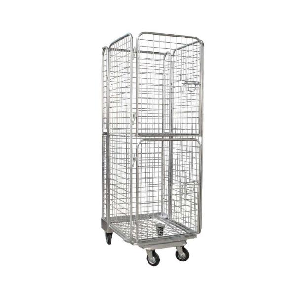 Buy cheap Warehouse Galvanized Foldable Wire Mesh Roll Container / Material Handling Equipment from wholesalers