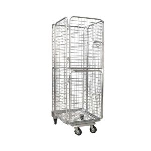 Buy cheap Warehouse Galvanized Foldable Wire Mesh Roll Container / Material Handling Equipment from wholesalers
