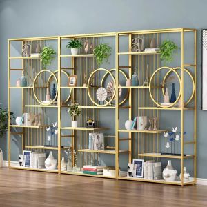Buy cheap Custom Modern Stainless Steel Hotel Furniture Bookshelf Display Cabinet Gold from wholesalers