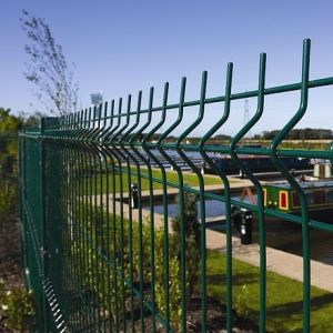 Buy cheap Green 3D Curvy Welded Wire Mesh Fence with peach posts from wholesalers
