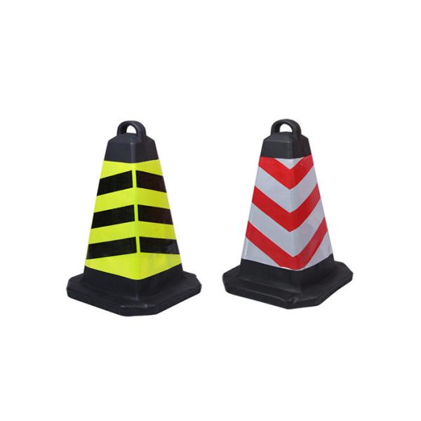 Quality Red White Reflective Film 28inch PVC Square Road Traffic Cone for sale