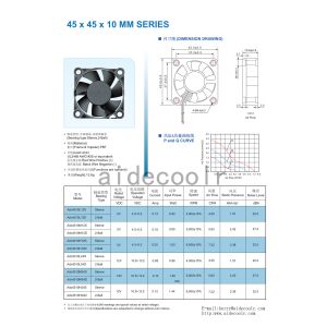 Buy cheap 45x45x10mm Lightweight CPU Exhaust Fan , Brushless PC Ventilation Fan from wholesalers