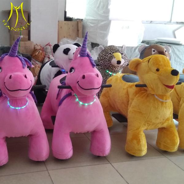Quality Hansel plush rideable machines stuffy animal amusement park equipment rides for sale