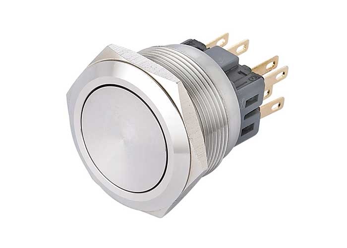 25mm Panel Mount Push Button Switch Ip67 Momentary Sliver Contact