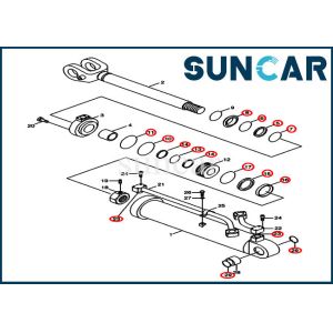 Case 31Y2-03180 31Y203180 Boom Cylinder Seal Repair Kit For 1221E Wheel Loader
