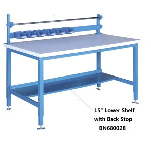 Buy cheap 15 Inch Lower Shelf With Back Stop , Heavy Duty Steel Workbench High Strength from wholesalers